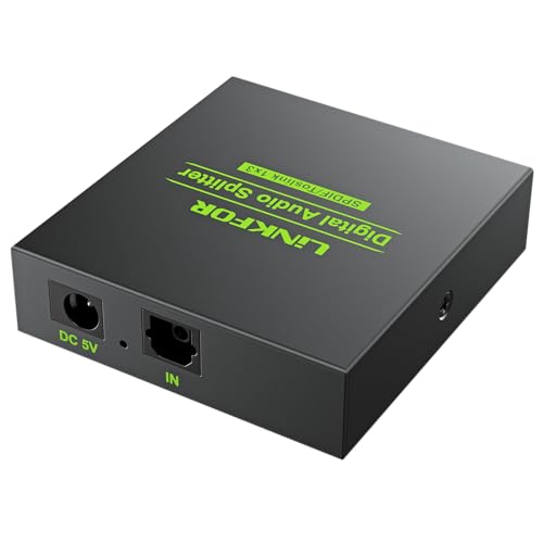 LiNKFOR Digital Optical Audio 1x3 Splitter Digital SPDIF Toslink Optical Fiber Audio Splitter 1 in 3 Out Aluminum Alloy with Optical Cable Support 5.1CH Dolby-AC3 DTS for PS3 Blue-Ray DVD HDTV - style: 1x3 Splitter