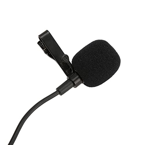 Cuifati 3.5mm Wired Lavalier Microphone Omnidirectional Condenser Mic On Lapel Mic with 16.4ft Cable and 6.5mm Adapter for Phones Cameras Computers