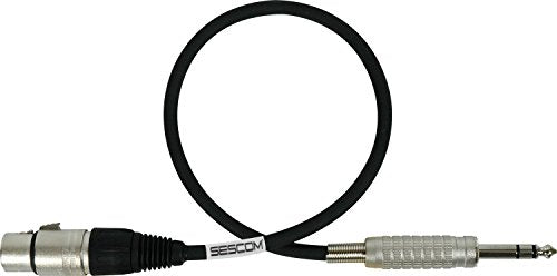 Canare Star-Quad Cable XLR Female to 1/4-Inch TRS Male 3 Foot - Black