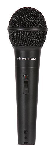 Peavey 577810 PVi 100 1/4 Dynamic Cardioid Microphone with 1/4 inch Cable, 8.50 x 3.80 x 10.50 inches | Handheld vocal mic for speech and singing, cord included, plugs straight into powered mixers and amps