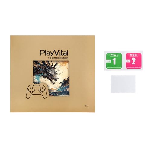 PlayVital Full Set Skin Sticker for ps5 Slim Console Disc Edition (The New Smaller Design), Vinyl Skin Decal Cover for ps5 Controller & Headset & Charging Station - Tempest Dragon - color: Tempest Dragon