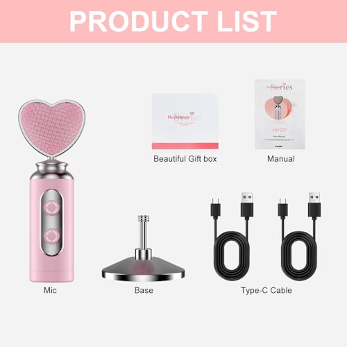 HB128 USB Gaming Condenser Mic Pink Heart Design Plug & Play | One-Click Mute Gain Control, for PC/Console/Phone, Twitch/YouTube/TikTok, Streamers Gamers and Video Creators - color: HB128 desktop