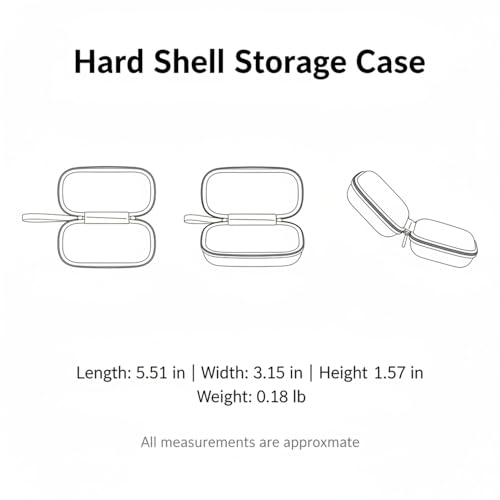 Compact Hard Shell EVA Case for Earbuds & Cables - Small Travel Organizer for Electronics, 5.5 x 3.1 Inch - color: Black