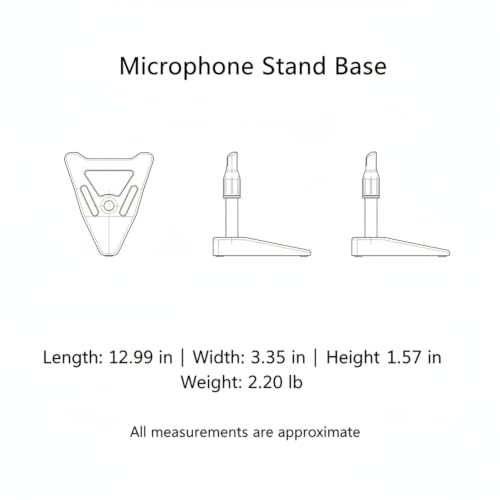 Solid Metal Microphone Stand Base, Weighted A-Shape Desktop Anchor for Streaming and Recording, Stable 13-Inch Footprint