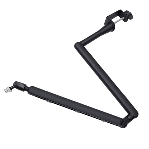 Studio Microphone Arm, 5.7in Extension Pole Adjustable Mic Boom Stand with Cable Management, for Streaming Gaming Podcast Recording
