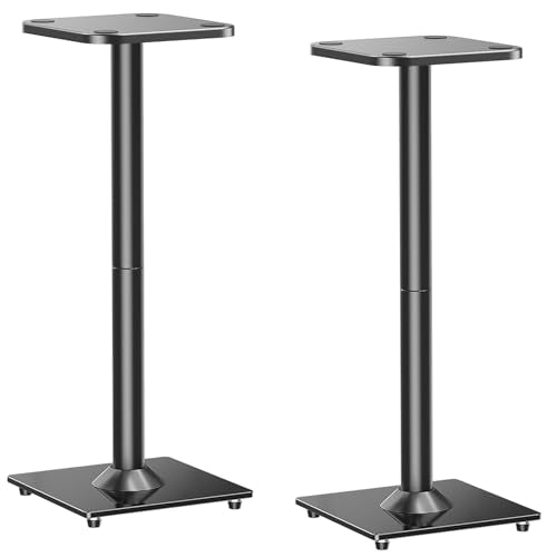 MOUNTUP Universal Speaker Stands Pair for Surround Sound Home Theater, 31" Height Floor Speaker Stands Max 22LBS, Bookshelf Studio Satellite Speakers Fit Klipsch Polk Yamaha, Non Slip Pad Easy Install - size: 31" Height
