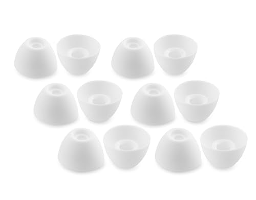 Replacement Silicone Ear Tips for Ray-con Earbuds, 6 Pairs | Compatible with Ray-con E25 Everyday / Fitness Earbuds (S/M/L, White)
