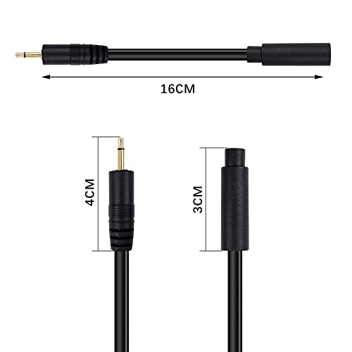 2.5mm to 3.5mm Short Cable,2 Pack 2.5mm Mono Plug to 3.5mm Mono Jack Adapter Audio Cable for Smartphone Headphone etc(16cm