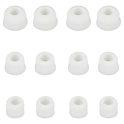 6 Pairs Double Flange Earbud Tips Compatible with Beats Fit Pro Ear Tips Silicone Ear Bud Tips Replacement Earbuds Cap White S M L - color: White