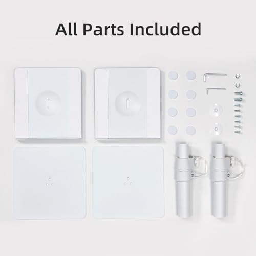 Suptek Free-Standing Speaker Stand Desktop Set, 9.6 x 8.8 inch Trays, Height Adjustment and Tilt, Universal Audio Holders for Computer and Bookshelf Speakers, Elevated Sound, 2 Pack, White, SDM001TW - color: White, size: 9.6" x 8.8" x 14.2"