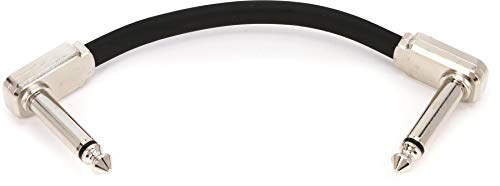 Ernie Ball Flat Ribbon Patch Cable, 3in, Black (P06225) - color: Black, size: 3 Inch, style: 1-Pack