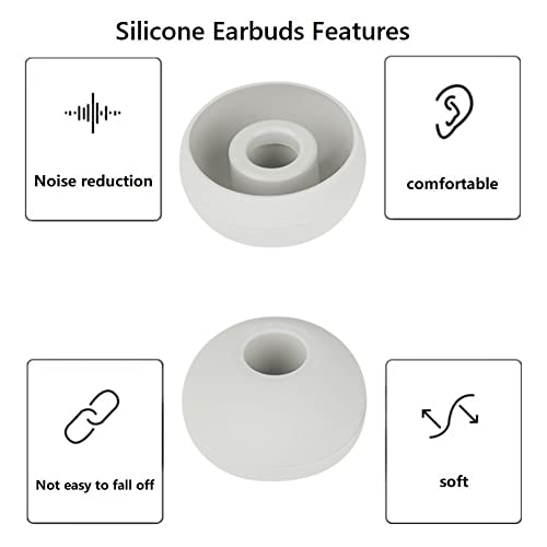 Replacement Eartips Silicone Earbuds Eargels Earpads Compatible with Powerbeats 2 Wireless Beats by Dr.Dre,4 Pairs (S/M/L, and Double Flange), Light Grey