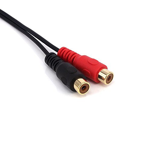 3.5mm to 2RCA Adapter Cable, 8 Inch Gold Plated 90 Degree Right-Angled 1/8" TRS Stereo Male to Dual RCA Female Y Splitter Adapter Cable(3.5M/2RCAF)