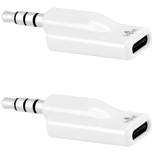 2 Pack USB C to 3.5mm Headphone Jack Adapter, Type C Female to 3.5mm Male Aux Audio Converter Digital DAC Adapter for Microphone Speaker Headset Car Stereo, Compatible with PC Laptop Tablet