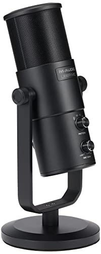 M-Audio Uber Mic | Professional USB Microphone With Switchable Polar Patterns and Integrated Headphone Output, black