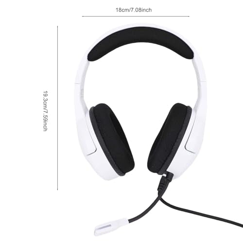 Docooler Gaming Headset with Microphone, Computer Headset with 50mm Drivers Omni Directional Microphone, RGB Lighting for Smartphone, Laptop, Desktop PC, Gaming Console (White) - color: White