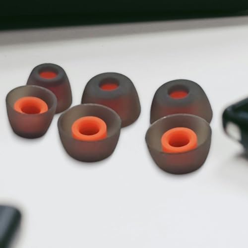 6 Pairs Premium Ear Tips for JBL Tune TWS Earbuds in Ear Tips, Soft Silicone Washable Noise Reducing Secure fit for June 230NC TWS/Tune 125TWS /Tune 130NC TWS Free X, Fit in Case, Buds Tips Black