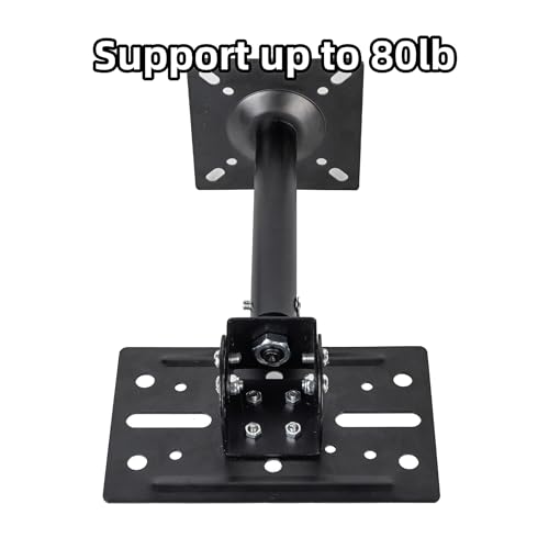 Universal Speaker Wall Ceiling Mounts, Heavy Duty Dual Black Bookshelf | Speaker Mounting Brackets, Support up to 80lb, Home Surround Sound System Holders and Stand, Adjustable Distance Swivel Tilt