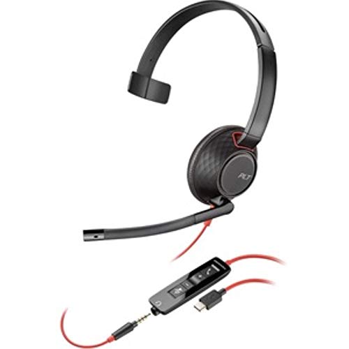 Plantronics - 207577-03 Blackwire C5210 Headset - Mono - USB Type A - Wired - 20 Hz - 20 kHz - Over-The-Head - Monaural - Supra-Aural - Noise Cancelling Microphone