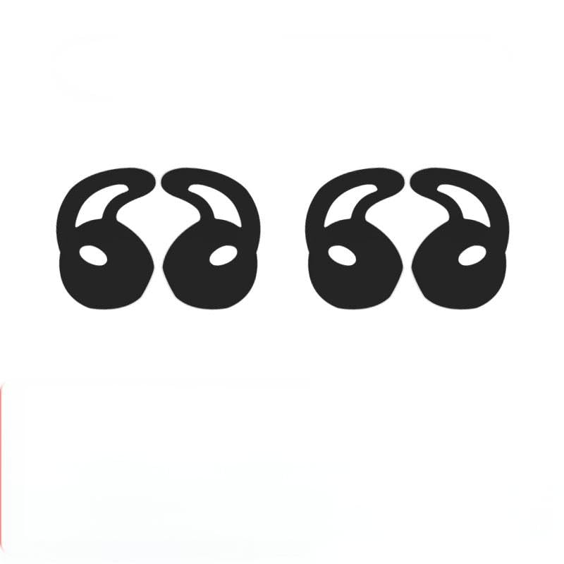 Silicone Eartips Compatible with Earpods, Silicone Soft Anti-Slip Sport Earbud Tips, Anti-Drop Ear Wings Headphones Earphones Accessories Tips, 6 Pairs Black