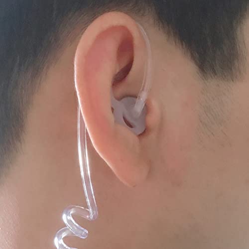 Silicone Fin Ear Mold for Two Way Radio Earpiece Replacement Acoustic Tube | 2 Pairs Large Right Ear, Stabilizer Ear Mold, Fits Acoustic Coil Tube, Two-Way Radio, Police & Surveillance Earpieces - size: Fin Large-Right Ear