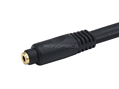 Monoprice 15ft Premium 3.5mm Stereo Male to 3.5mm Stereo Female 22AWG Extension Cable (Gold Plated) - Black - size: 15ft
