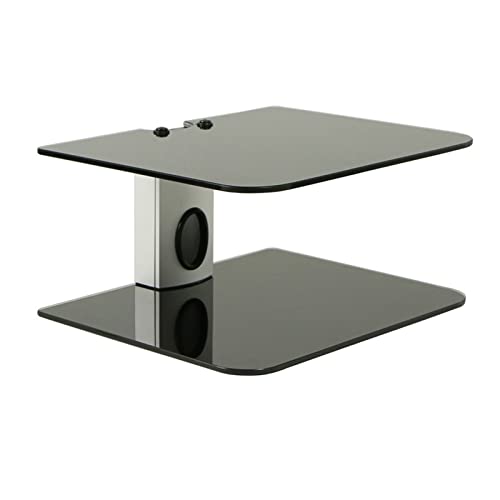 2 Tiers AV Shelf Wall Mount Shelf Black DVD Wall Hanging Bracket Stand for AV Receiver Set-top Boxes/Cable Boxes/Gaming Systems