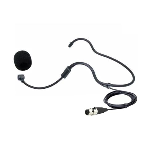 Replacement Headworn Headset Microphone for Phenyx Pro Wireless Bodypack Transmitter, UHF Bodypack Microphone for PTU-71/PTU-7000/PTU-6000, with Mini 3 Pins XLR Connector, Black