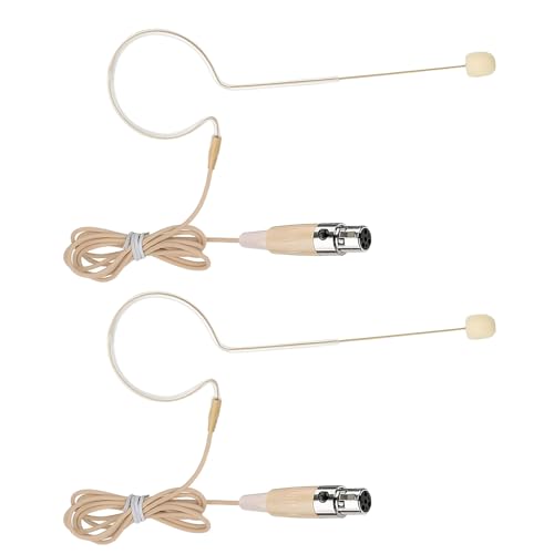 2 Pack XLR 4PIN Single Earhook Microphone for shure bodypack System - size: Single Earhook Microphone