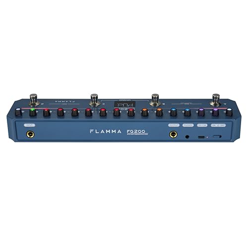 FLAMMA FG200 Intelligent Multi-Effects Guitar Pedal with 52 AMP Models 5 BOOST Models 16 CAB Simulations 7 Effects Modules 9 IR Slots 40 Presets 40 Rhythm Styles Support APP OTG