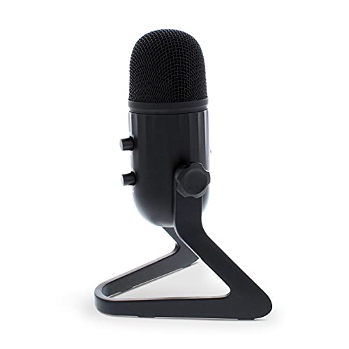 HX10 Podcast Mic - Condenser USB Microphone for Computer, Gaming, Recording, Streaming, More - Ear Buds, Mute Button, Volume Control Included