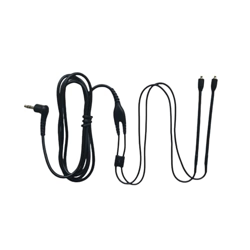 Replacement EAC64BK 64 -Inch Detachable Earphone Cable for Shure SE215, SE315, SE425 SE535 and SE846 Earphones (Black) - color: Black