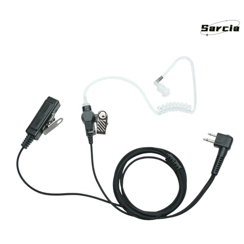 Earpiece Headset MIC PTT 2 Pin for Motorola CP200 CP200D CP185 CP100d CLS1410 CLS1110 RDM2070d DTR650 dlr1060 dlr1020 bc130 Mag One Bpr40 M1 R2 walkie Talkie 2 Way Radio with Acoustic Tube
