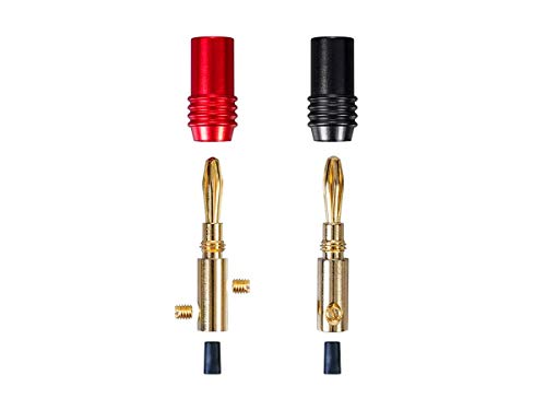 Monoprice 10 Pair Affinity Series 24k Gold Speaker Banana Plug,Black/Red - size: 10 Pair