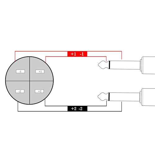 WJSTN-051 Speak-on 4-Pole to Dual RCA Break Out Splitter Cable Speakon Splitter Cable,for Speaker (Speakon to 1/4 TS) - style: Speakon to 1/4 TS