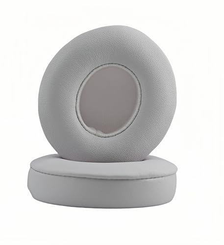 Solo 4 Ear Pads Replacement Ear Cushion Cover Compatible with Beats Solo 4 Wireless Headphones -Softer Protein Leather High Density Memory Foam White