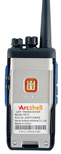 Rechargeable Long Range Two-Way Radios with Earpiece 6 Pack Arcshell AR-6 Walkie Talkies Li-ion Battery and Charger Included