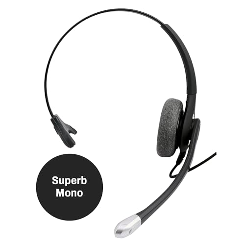 INNOTALK - Cisco Phone Headset, Superb Mono Wired Headset with Microphone & Quick Disconnect Adapter for Most Cisco Phones, Customer Service Wired Headphones, Cost Effective Corded Headset - size: Superb-Mono