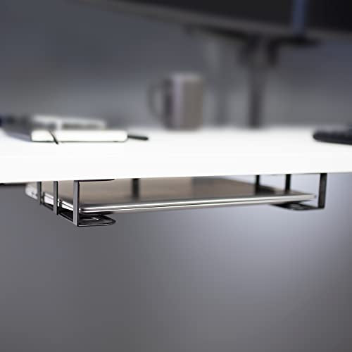 VIVO Universal Under Desk Laptop Storage Mount, Tablet Mounting Brackets, Under Table Hidden Docking Station Holder, Multimedia Device Bracket, 3 Parts, Mount-UDLS1