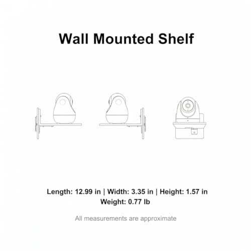 Audio-Visual Shelf, 13-Inch Carbon Steel Wall Mount for Routers and Modems, Compact Floating Storage for Home Office and Living Room Electronics