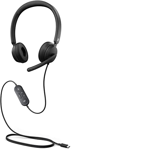 Microsoft Modern USB-C Headset - Wired Headset,On-Ear Stereo Headphones with Noise-Cancelling Microphone, USB-C Connectivity, in-Line Controls, PC/Mac/Laptop - Certified Teams,Black