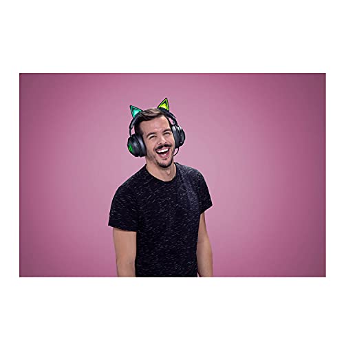 Razer Kraken Kitty RGB USB Gaming Headset: THX 7.1 Spatial Surround Sound - Chroma RGB Lighting - Retractable Active Noise Cancelling Mic - Lightweight Aluminum Frame - for PC - Classic Black