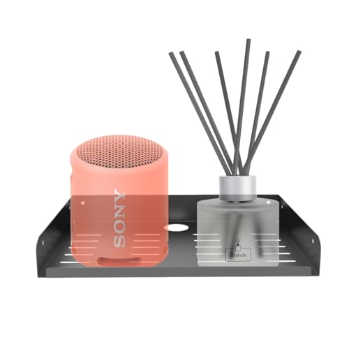 Metal Floating Wall Mounted Shelf Bracket for AV, TV Accessories, WiFi Router, TV Box, Cable Boxes, DVD Player, Games Consoles or Other Small Projectors (12 inches Width) | TV Accessories, WiFi Router, TV Box, Cable Boxes, DVD Player, Games Consoles or Ot