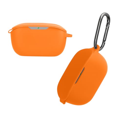 kwmobile Case Compatible with JBL Wave Buds Case - Silicone Cover Holder for Earbuds - Orange