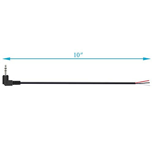Fancasee 2-Pack 3.5mm 1/8" to Speaker Wire TRS Stereo Right Angle Male Plug to Bare Wire Pigtail 3.5mm Jack Connector Adapter Repair Audio Cable for Speaker Headphone Headset Earphone