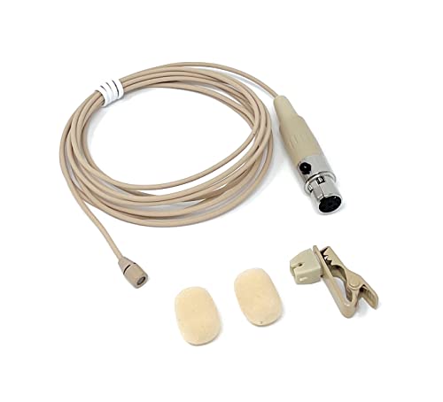 Pair of Lavalier Lapel Mics w/ 4 pin Mini XLR TA4F for Shure Wireless