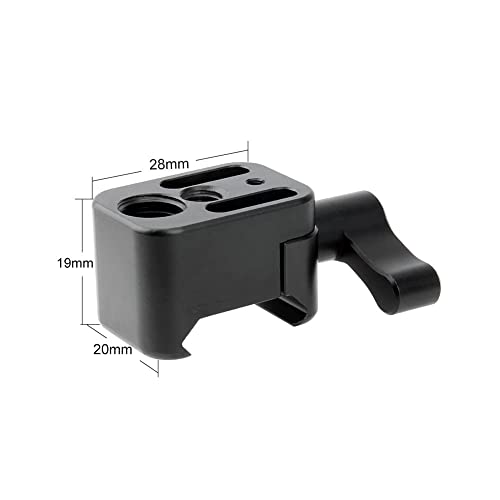NICEYRIG NATO Rail Clamp Quick Release with 1/4''&3/8'' Locating Hole-194 | NATO Clamp Adapter Counterbore for Friction Arm Ballhead Cold Shoe Monitor Microphone Mount
