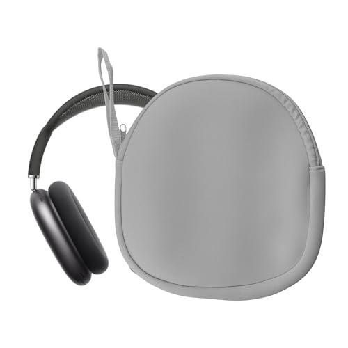 kwmobile Case for Apple AirPods Max/AirPods Max 2 Cover - Over Ear Headphone Storage Bag - Neoprene Headset Travel Pouch with Wrist Strap - Light Grey - color: light grey