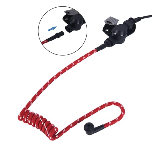 WODASEN Replacement Braided Nylon Fiber Acoustic Coil Tube Moisture Resistant Waterproof Color for Radio Earpiece (Red-2) - color: Red-2