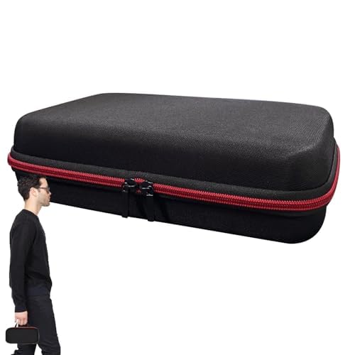 2 Slots Wireless Microphone Carrying Case, Travel Microphone Bag with Handle/Mesh Pocket for Accessories, EVA Hard Shell Microphone Storage Case Organizer for Wireless Mic System Handheld Microphones